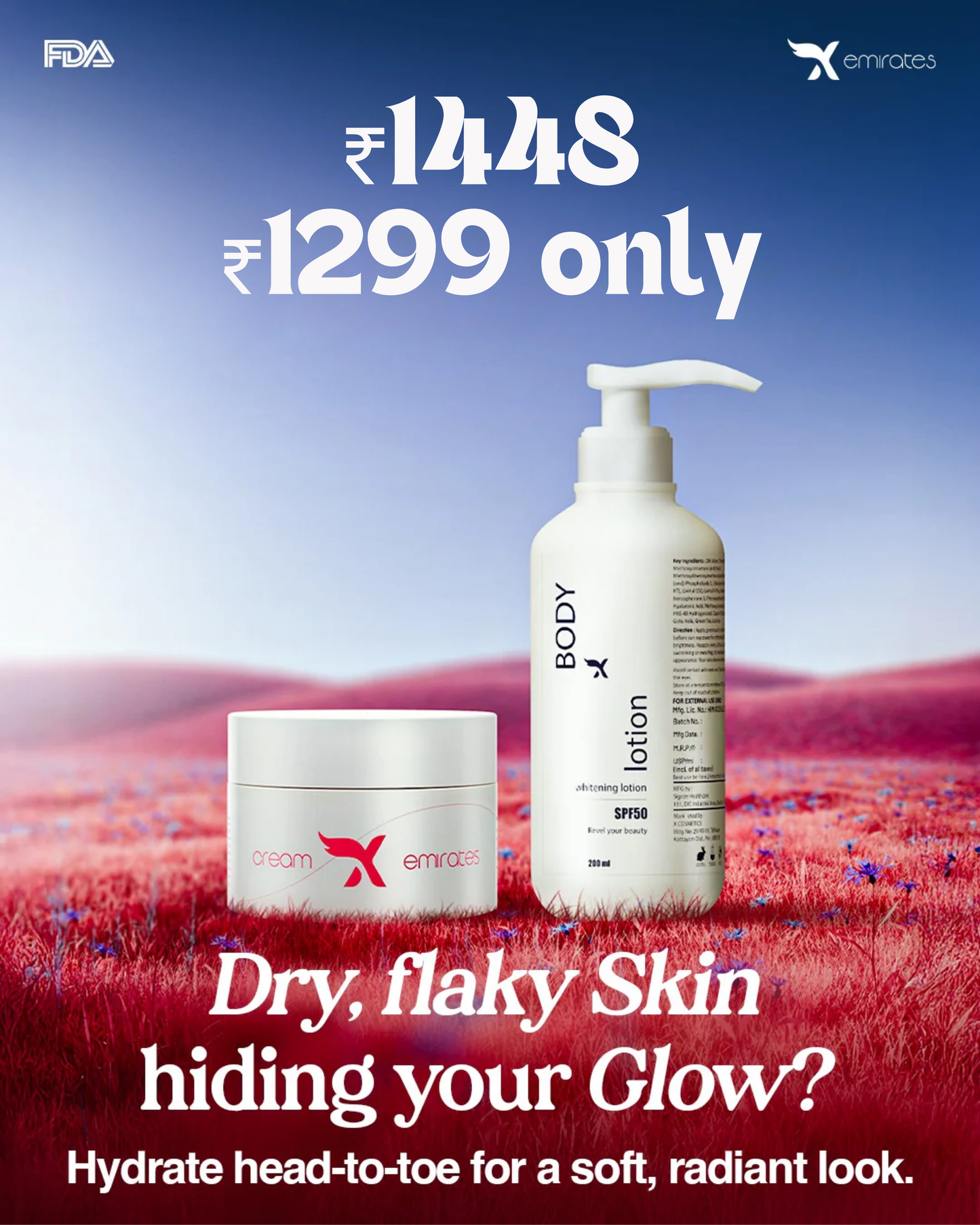 Face Cream & Body Whitening Lotion - Combo Offer