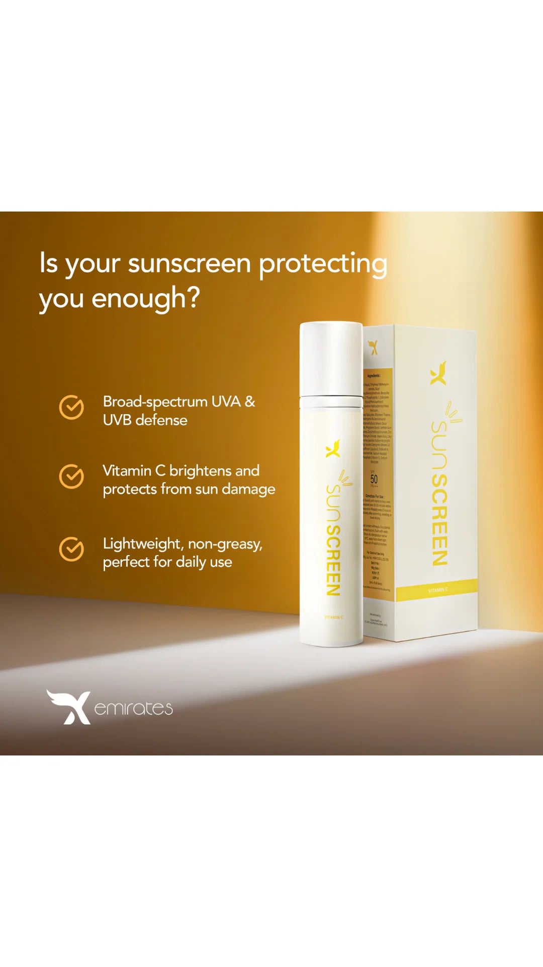 Emirates Vitamin C Sunscreen – SPF 50 PA+++